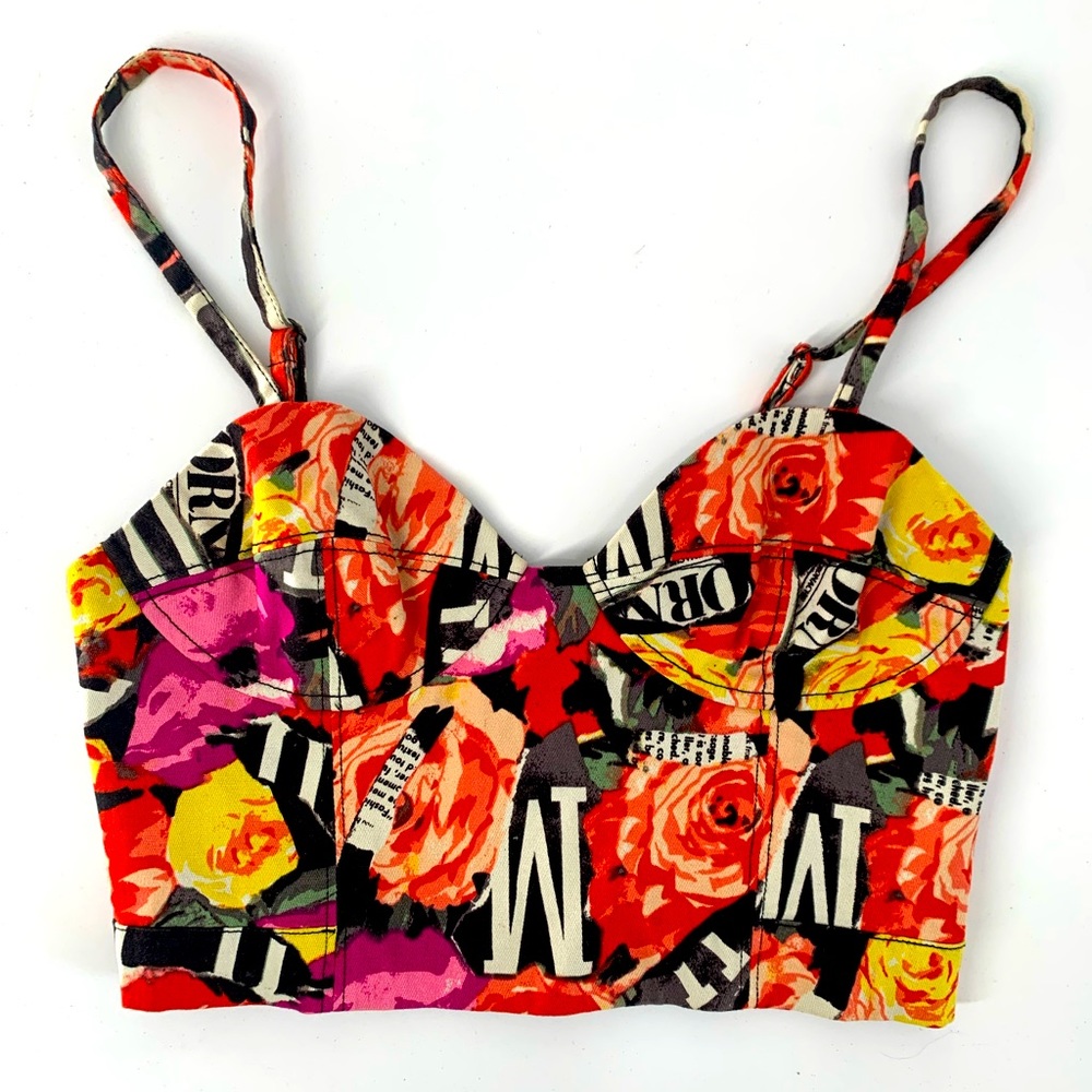Silence & Noise - Rose Collage Cutout Back Bustier